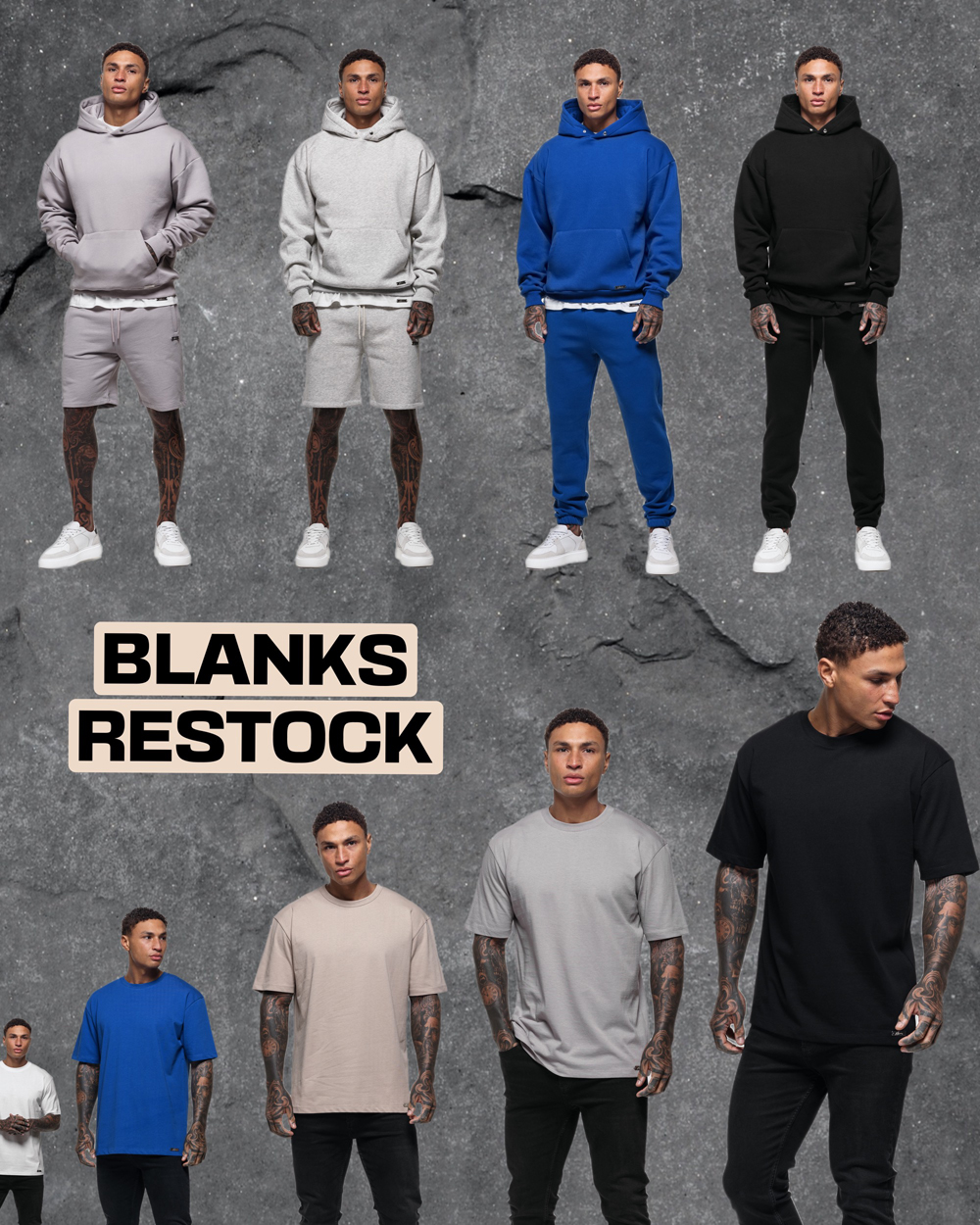 Blank Essential Regular Fit Joggers - Cobalt Blue - Nimes